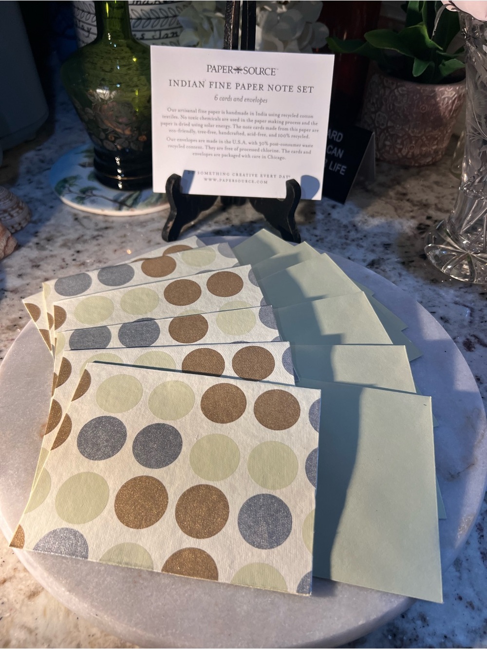 Paper Source Indian Fine Paper Note Set - Nature Earth tones Polka Dots